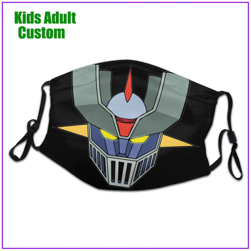 2020 kids Men Women Mazinger Z Robot face mask reusable shield virus protection washable cloth custom designs adjustable cotton | Красота и