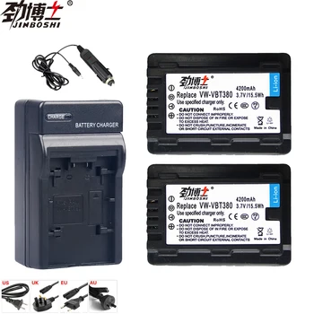 

2pc VW-VBT380 VW VBT380 Li-ion Battery + Car Charger for Panasonic HC-V180GK HC-V380GK HC-W580GK HC-W580MGK HC-V110 HC V130 160