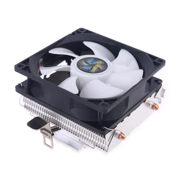 

Silent CPU Cooler LGA/2011/115X/775 3 Pin PC Cooling Radiator 2 Copper Tubes LED