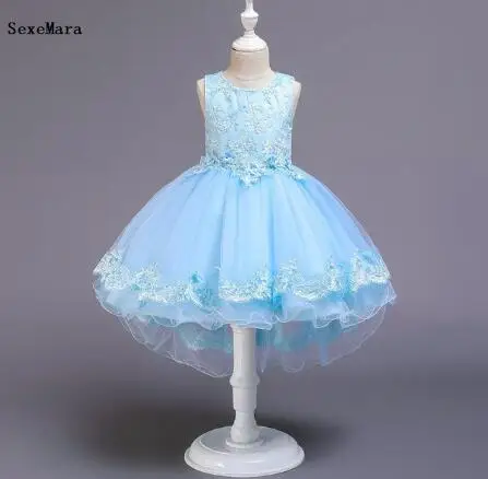 Tanie Nowe tanie sukienki dla dziewczynek 1 rok urodziny koronkowa aplikacja wesele sukienka niemowlę maluch 1 14yrs dzieci tkaniny