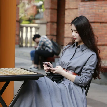 

Spring Long Shirt Dress Women Fashion Elegant Maxi Dress Long Sleeve Pleated Ladies Dresses Party Vestido 0191 KJ3944