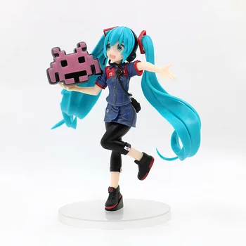 

Lensple 20cn Game Taito Station Hatsune Miku Staff uniform Ver PVC Figure Model Dolls VOCALOID Miku Toys Gifts With box