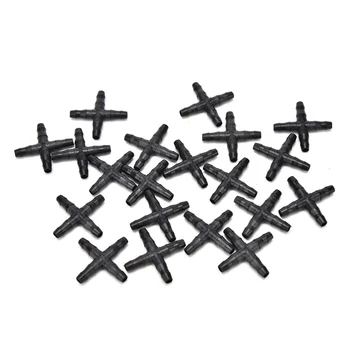 

20 Pcs Black Sprinkler Irrigation Tee Pipe Barb Hose Fitting Joiner Drip System For Tube