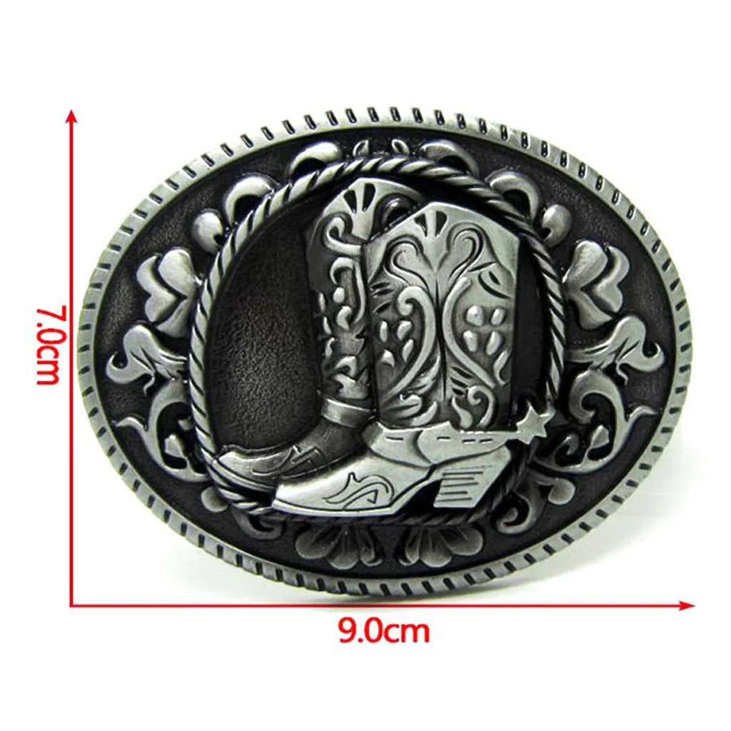 Vintage Western Cowboy Zinc Alloy Horse Riding Boots Belt Buckle Men Women