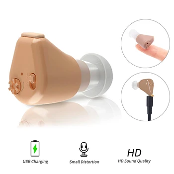 

Rechargeable Hearing Aids Sound Amplifier Invisible Hearing Aid Ear Hearing Amplifier Aid Mini Hearing Aid for Deaf/Elderly