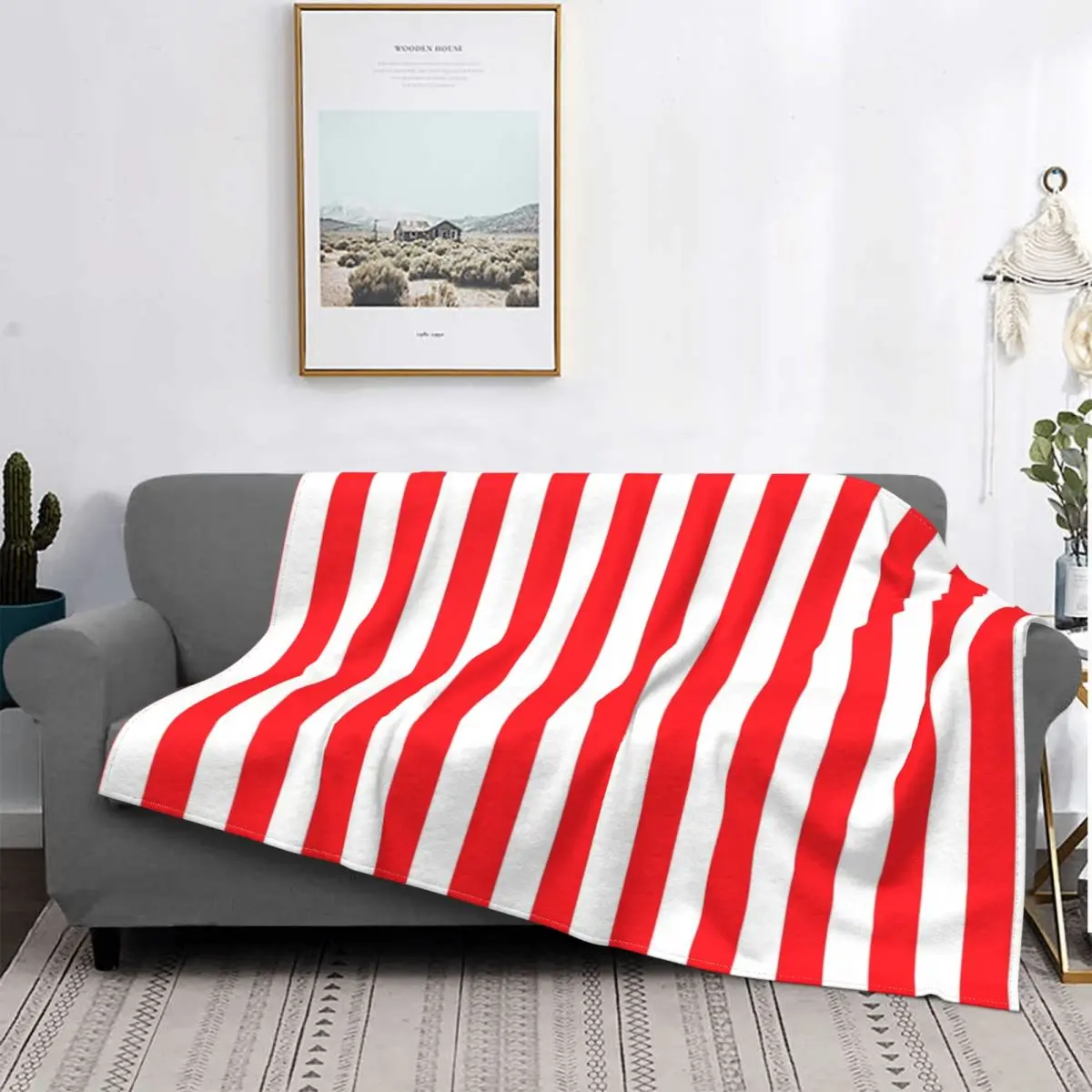 

Classic Red And White Blanket Stripes Plaid Tartan Plush Warm Super Soft Flannel Fleece Throw Blankets For Bedding Bed Velvet