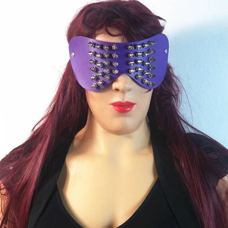 Новая сексуальная кожаная кошачья маска для женщин БДСМ глаз маска для хеллоуина и карнавала Вечерние Маски с заклепками для женщин косплей маска для лица Аксессуары