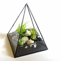 Pyramid Geometric Glass Terrarium Succulent Plants Container Planter Bonsai Flower PotGardening Decoration 1