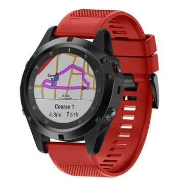

Watch Band Soft Silicone Strap Replacement Watchband for Garmin Fenix 5X Plus Smartwatch HJ55