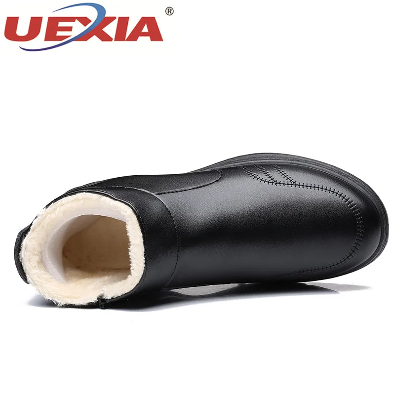 UEXIA мужские ботинки зимняя обувь Теплые ботильоны botas hombre Деловая одежда
