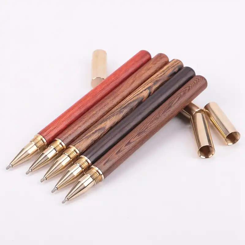 5 pcs/lot wood with brass ball roller pens 0.