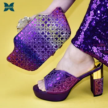 

Matching Shoes and Bag Set In Heels African Matching Shoes and Bag Italian design In Women High Quality African Shoe for Wedding