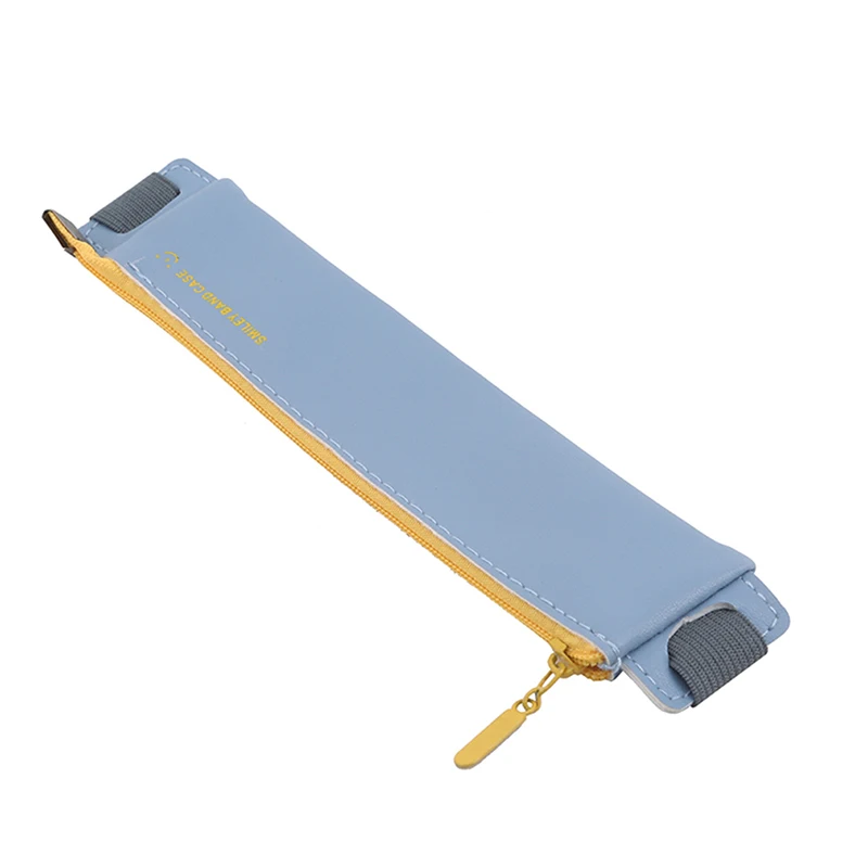 Luxury Pu Leather Elastic Buckle Book Notebook Fashion Pen Bag School Pen Case Office Meeting Easy Carry Pen Pouch