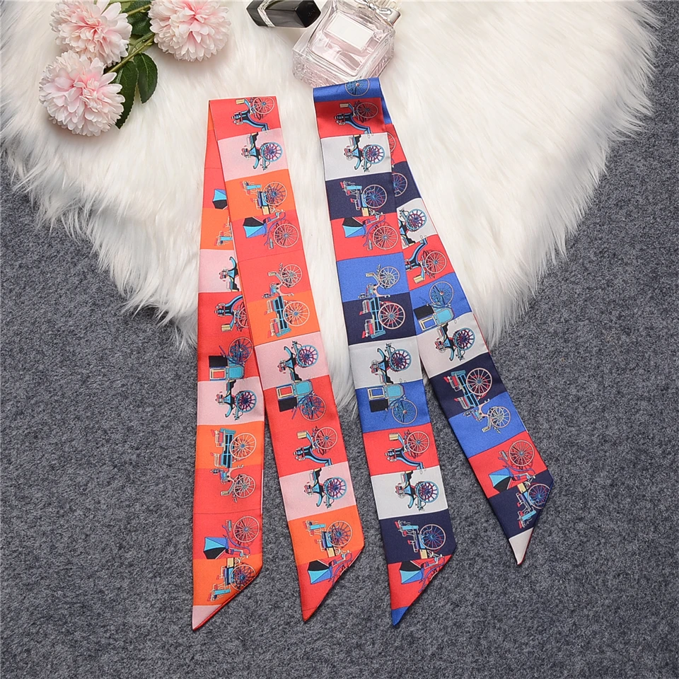 

Luxury Carriage100% Real Silk Scarf Natural Silk Design Brand Women Scarf Foulard Hair & Bag Scarves Fashion Neckerchief 2023