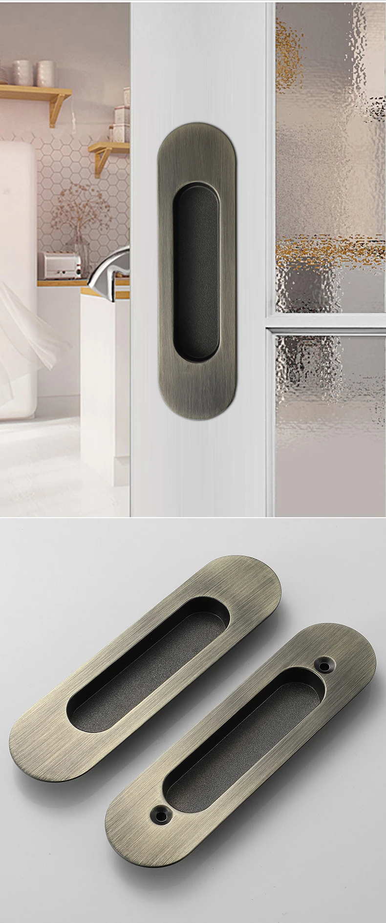 de zinco para porta de correr, para quarto e armário. 2 peças.