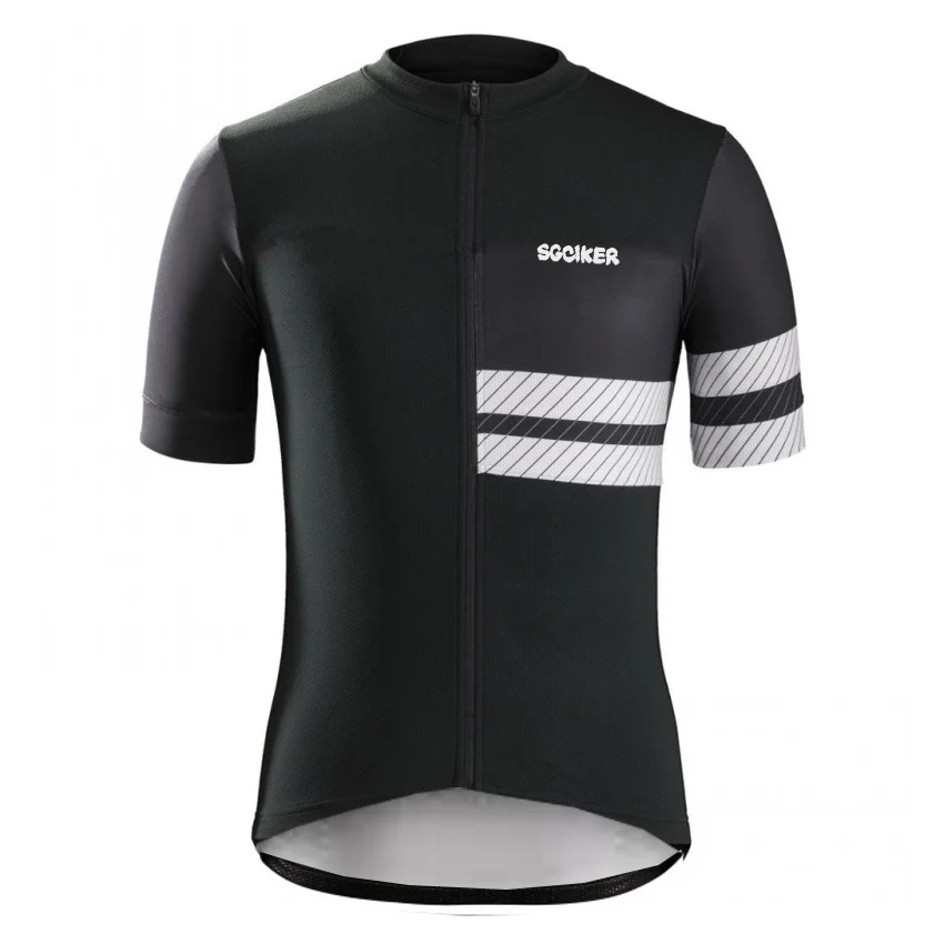 SGCIKER Pro fit white classic cycling jersey summer laser cut bike maillot MTB Short sleeve Ropa Ciclismo quick dry cycle jersey - Цвет: black  2