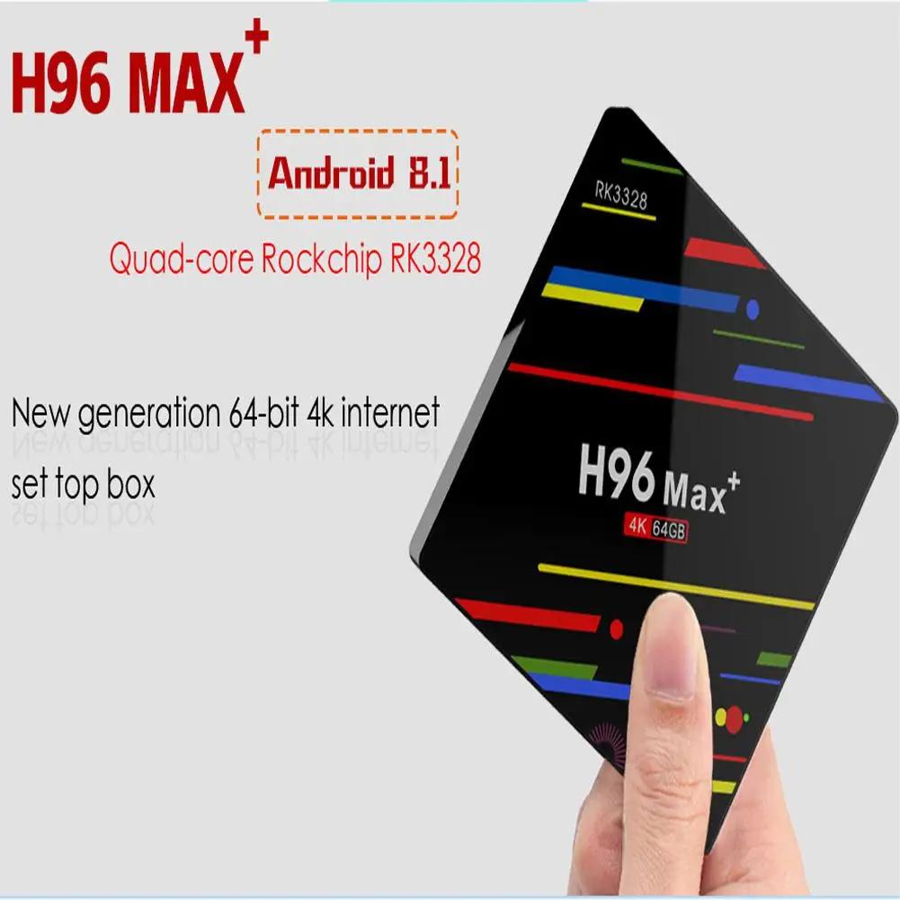 Max+ Android 8,1 Smart tv Box RK3328 четырехъядерный 64 бит Cortex-A53 4 Гб 64 Гб Full HD/H.265/Dual WiFi BT 4,1 Smart tv Box QKCr60