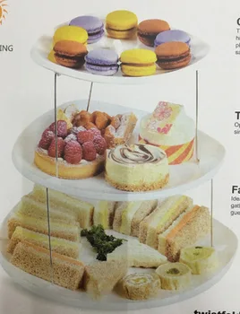 

Rotating Fold Fruits Disc Three Layers A Snack Plate Cake Frame Tray Accept Disc