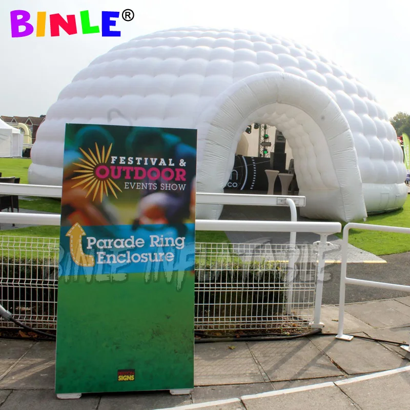 10m 80persons Striking Oxford Outdoor Inflatable Dome Tent With Led Strips Disco Igloo Party Wedding House Air Marquee For Event 2