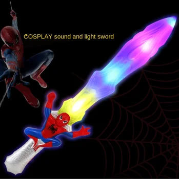 

Animation toy Avenger Alliance Electric lightsaber flash music sword spider man boy toy sword