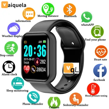

2020 Portable Electronic Bracelet Smart women Men's Watches Fitness Tracker IP67 Waterproof Smart Band PK D13 D18 Gift for Kids