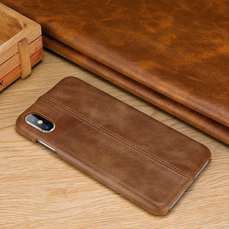 Винтажный чехол для iphone X XR XS Max из натуральной кожи чехол для iphone 8 7 Plus iphone 6 6S Plus Роскошный деловой чехол XS Capa