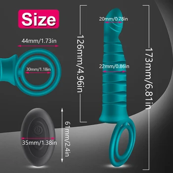 FLXUR Double Penetration Dildo Vibrator Strap On Penis Anal Butt Plug Vibrator for Men Wireless Remote Adult Sex Toy For Couples 5