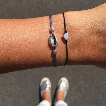 

cross-border accessories elastic beaded best tie Mr Act the role of female contracted shells, peach heart bracelet sets