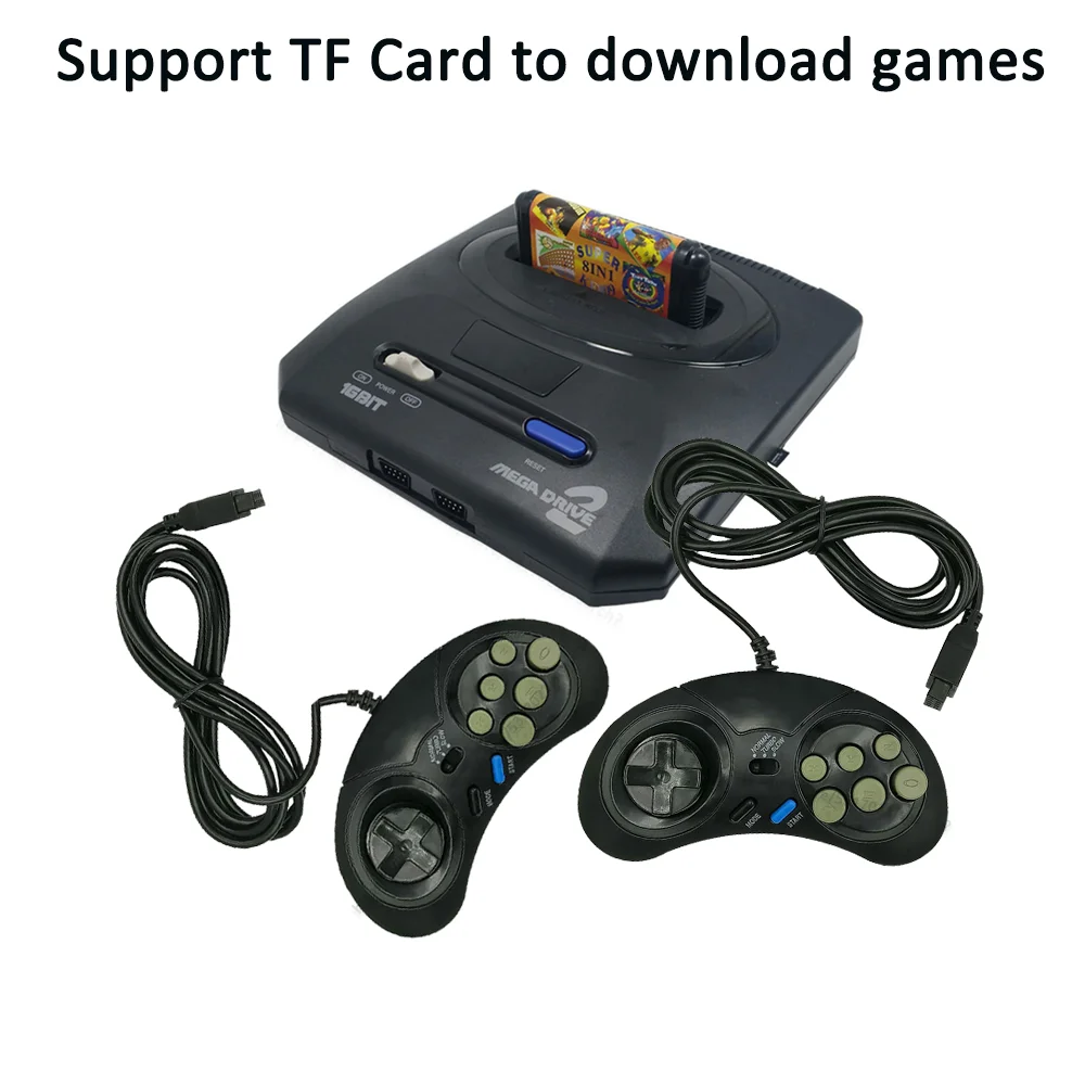 Игровая мини приставка Sega MegaDrive MD2 16 бит AV выход проводные Джойстики контроллер