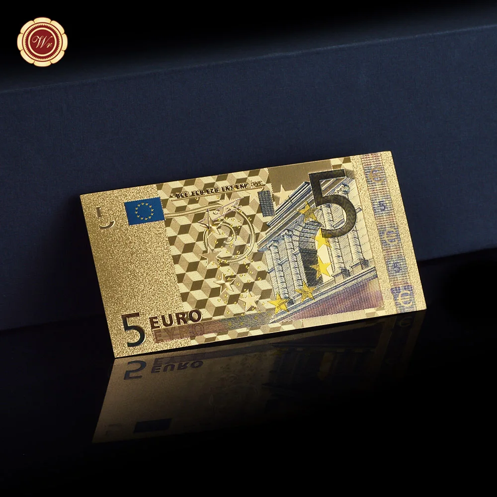 WR цветные евро 500 Поддельные Банкноты серебряная фольга евро банкноты сбор бумажных денег банкноты для сувенира подарок Прямая поставка - Цвет: 5 euro