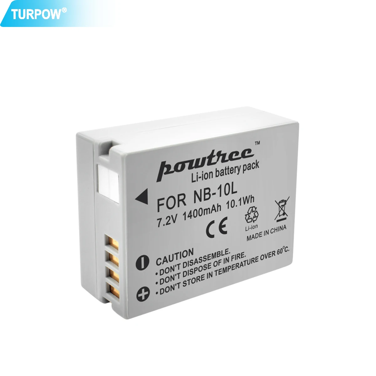

Turpow 7.2V 1400mAh NB-10L NB10L NB 10L Batteries Pack for Canon G1X G15 G16 SX40HS SX50HS SX60HS SX40 SX50 SX60 HS battery