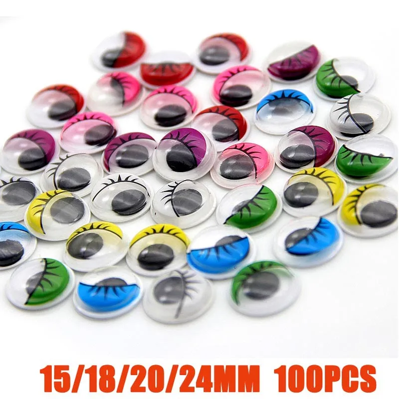 

Pick Size Adorable Kids Toys Eye Round Self-adhesive Wiggly Googly Eyes For Doll Toy Craft DIY 15-24mm