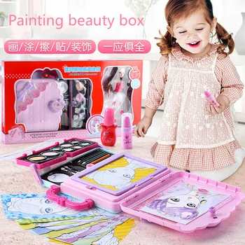

Princess Makeup Box Girl Toy Children Cosmetic Set Nontoxic Nail Polish Girl Play House Birthday Gift play makeup