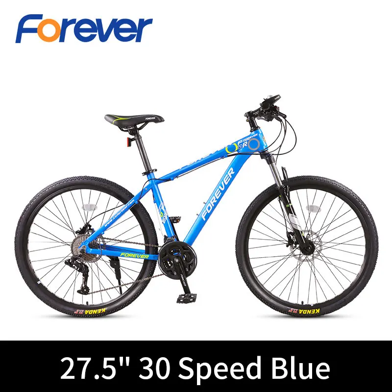 Blue FOREVER 30 скоростной горный велосипед 27,5 в жировых шинах с переменной скоростью шоссейные велосипеды гоночные велосипеды 3 пальца гидравлический Тормоз MTB - Цвет: Blue
