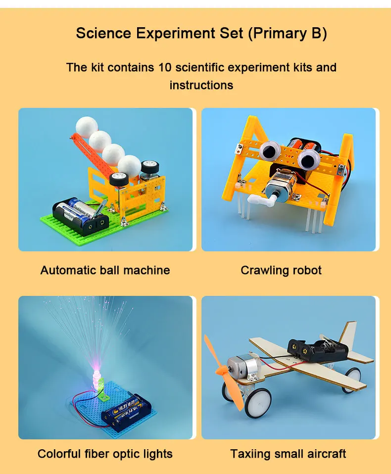 Маленькие изобретения 10 комплектов модель DIY Asembling технология начальной школы материалы ручной работы наборы Детская игрушка для экспериментов