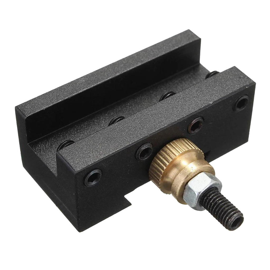 Turning Tool Post Holder Mini Lathe Quick Change Tool Post Holder( Iron+Brass/3Pack/Black )