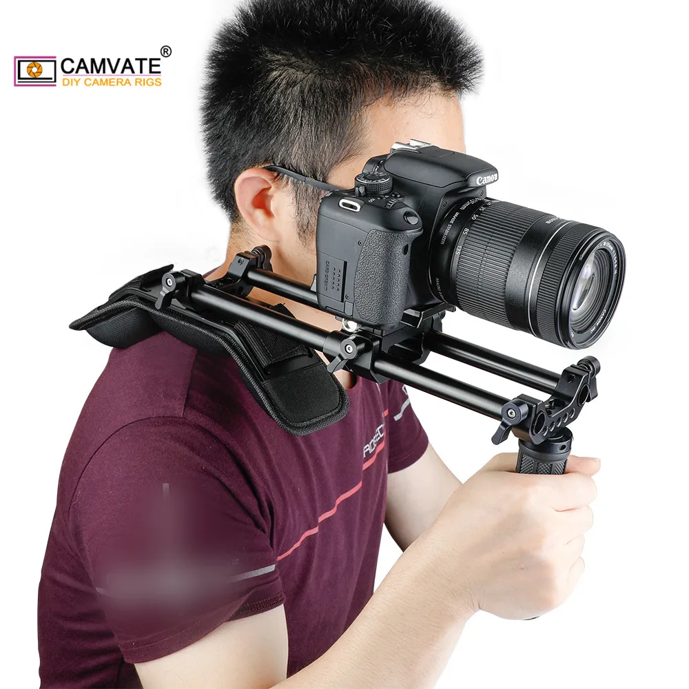 CAMVATE DSLR видео Камера/DV видеокамеры плечевая с одиночным резиновая рукоятка и со