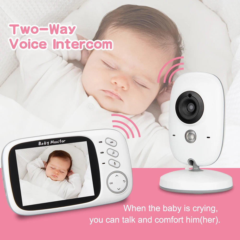 

3.5inch Wireless Video Baby Monitor Camera Night vision Baby Sleep Nanny Security Temperature Monitoring LCD Baby Camera
