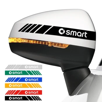 

Car styling 2pcs Rear View Mirror Sticker Reflective Decals Car stickers Mirrors Decoration for Smart Fortwo Forfour453 451 450