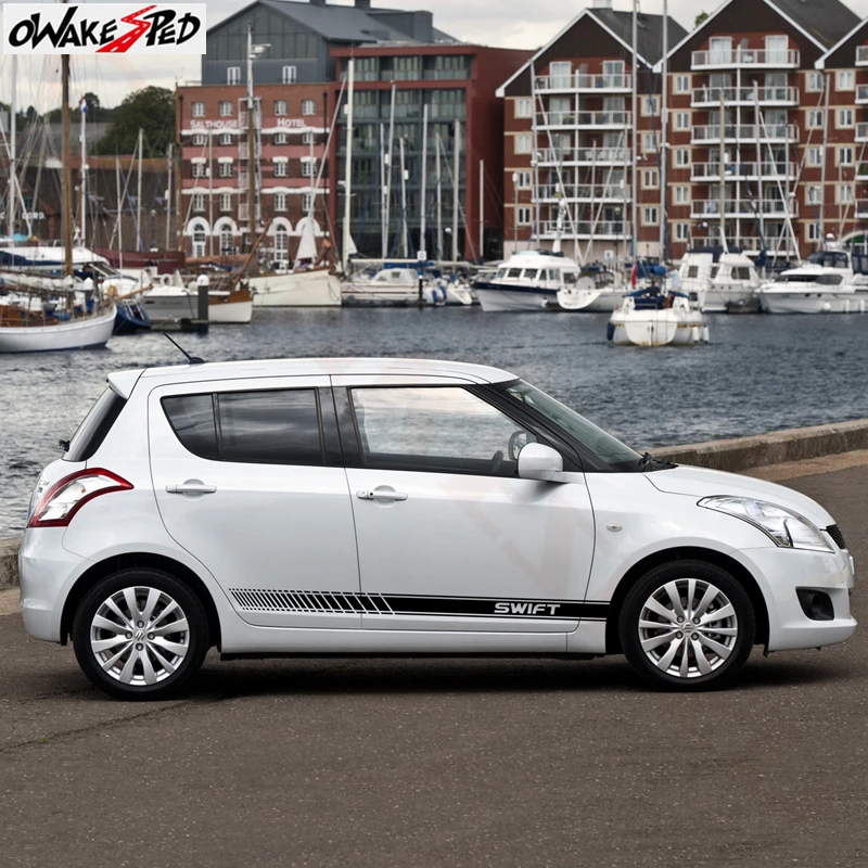 Автомобильные наклейки двусторонние полосы декоративные для юбки Suzuki Swift Sport Styling