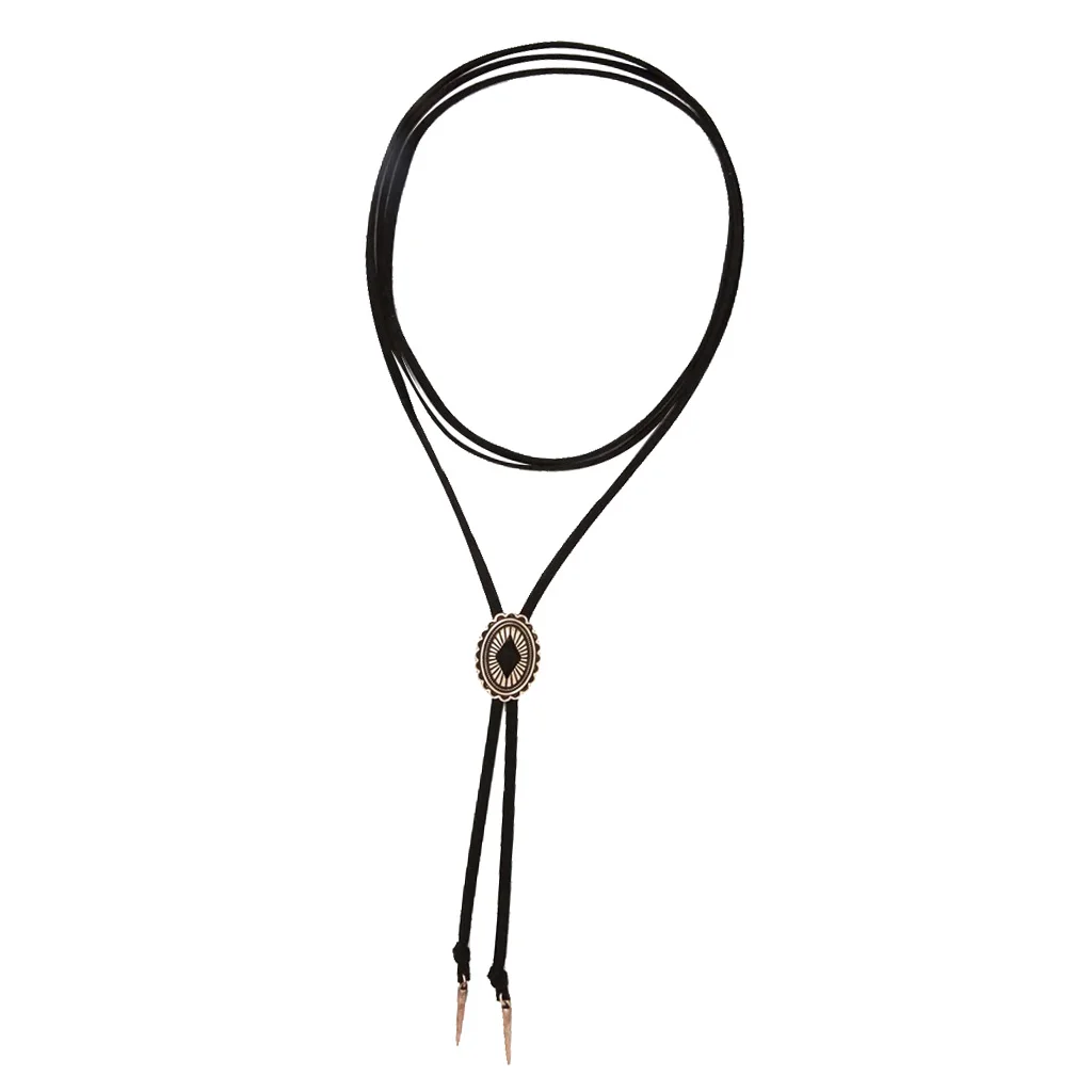 Bow Tie Punk Design Leather Collar Western Cowboy Accessories