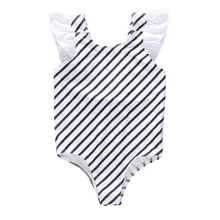 Детский купальник в полоску с принтом бикини с бантом один цельный купальник купальный костюм детская одежда для пляжа для малышей Горячая Новинка