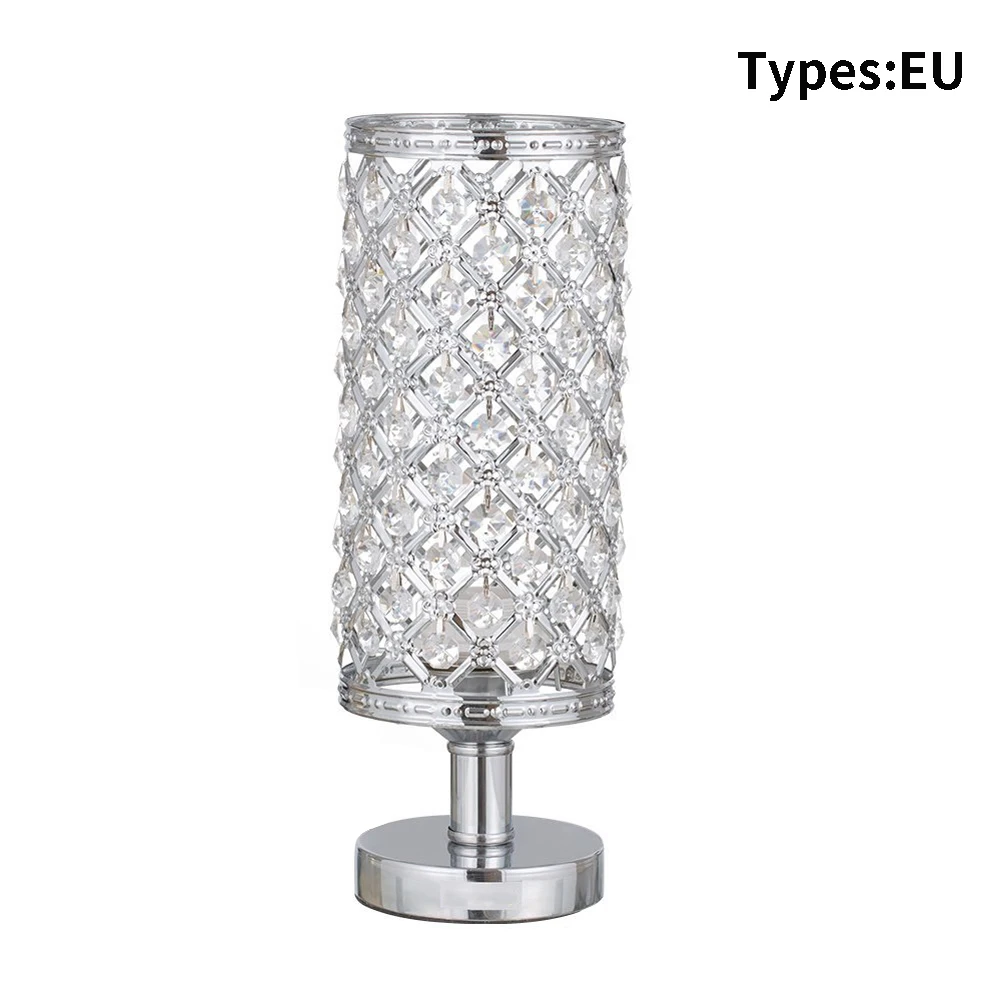 

Cylinder Shape Table Lamp Plug In Office Fashion Switch Book Reading Nightstand Crystal Bedside Student Night Home Decoration