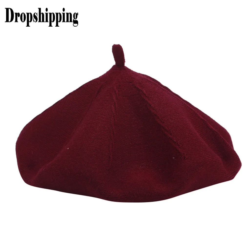 Однотонная элегантная простая шапка, берет, женские зимние шерстяные береты, смесь однотонных цветов, Модный берет для девушек, boinas# ZD