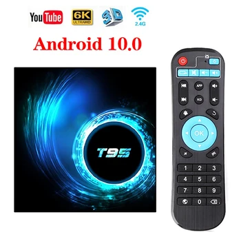 

Newest T95 Smart Tv Box Android 10 4k 6k 4G 32G 64G 2.4G & 5G Wifi Bluetooth 5.0 Quad Core Set-top Box Media Player