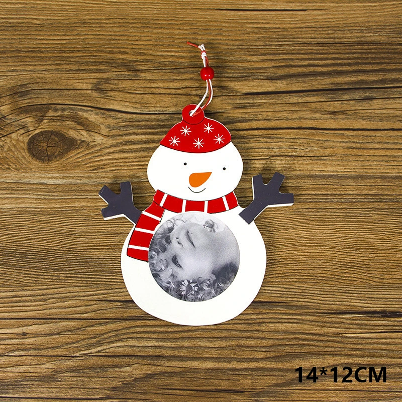 Christmas Photo Frame Christmas Decor for Home Christmas Santa Tree Pendant Xmas Gifts Decor Noel Navidad New Year - Цвет: Snowman Photo frame