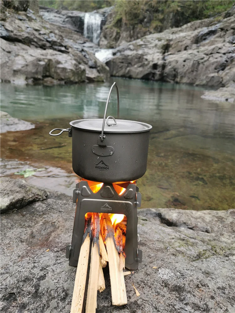 Widesea-캠핑용 식기, 티타늄 조리기구 세트, 관광 가마솥, 야외 요리 냄비, 피크닉 주방, 하이킹, 트레킹