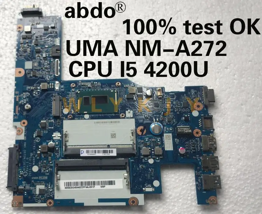 Abdo ACLU1/ACLU2 UMA NM-A272 материнская плата для Lenovo G50-70 Z50-70 ноутбука CPU i5 4200U DDR3 100%