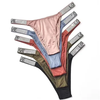 

BZEL Women's Panties Sexy Thongs Rhinestones Belt G-string Panties For Women Shorts Briefs T-back String Underwear Dropshipping