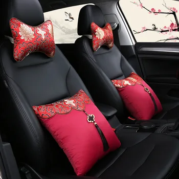 

New GM China Wind Car Headrest Car Lumbar Cushion Four-piece Car Accessories